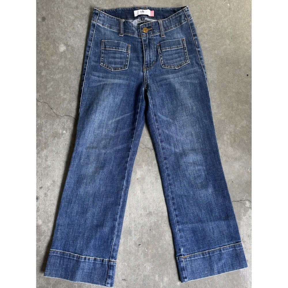 Cabi Womens Carmel Cropped Jeans Blue Denim Regular Fit Classic Pocket Comfort 0